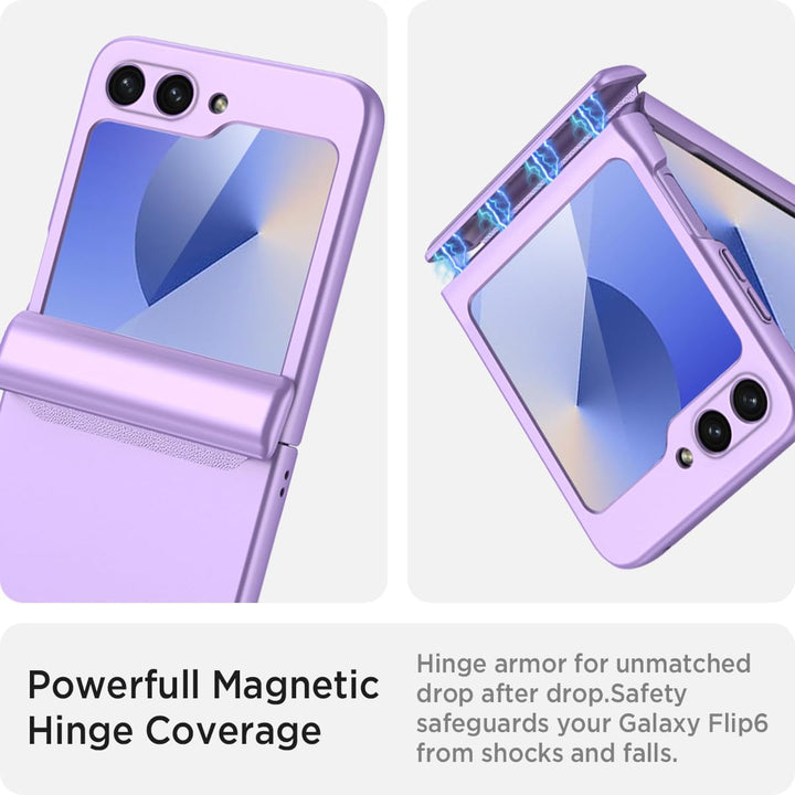 Miimall Kompatibel mit Samsung Galaxy Z Flip 6/Flip7 FE Hülle mit Scharnierschutz Magnetischer [Exte