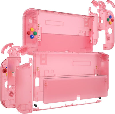 eXtremeRate Full Hülle für Nintendo Switch OLED, DIY-Ersatz Konsole case & Kickstand, NS Joycon Gehä