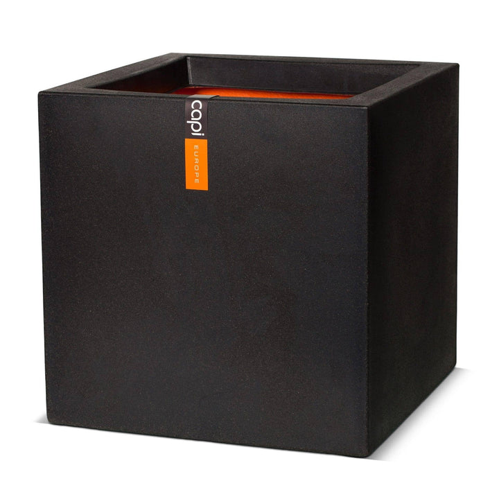 Capi Europe - Blumentopf quadratisch Smooth NL - 30x30 - Schwarz - Öffnung Ø24 - Blumentopf für den