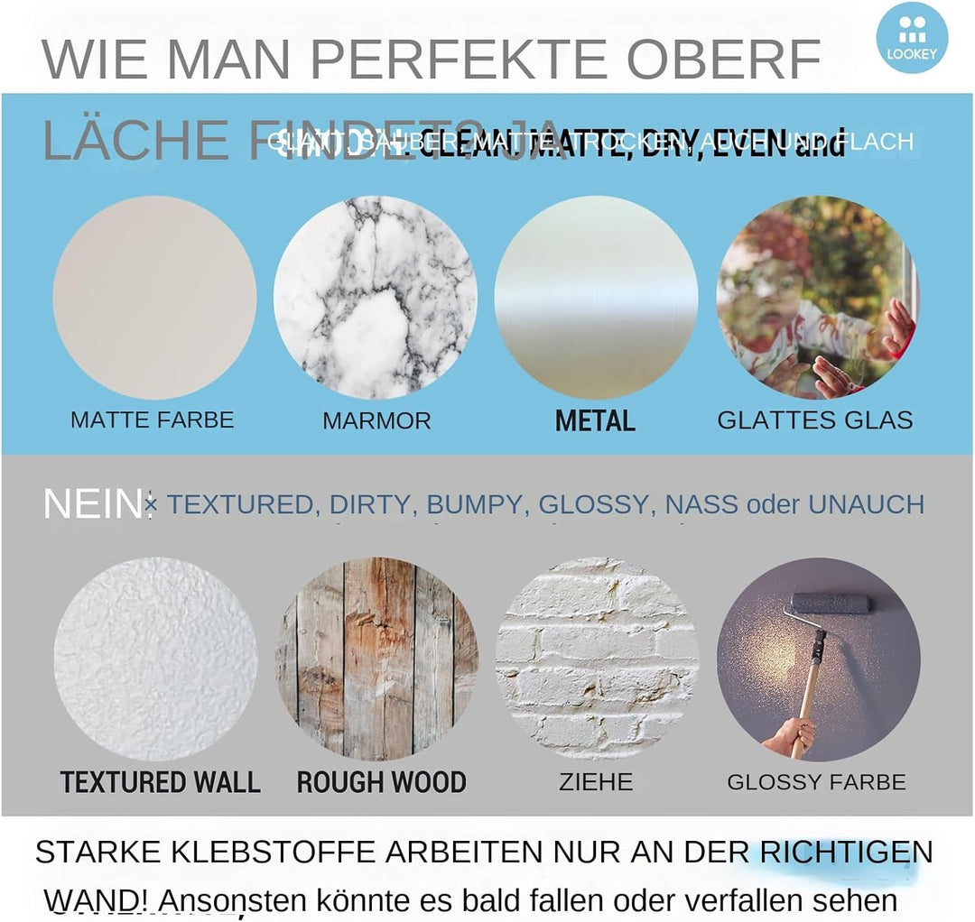 Wachstumstabelle Spiegel, Growth Chart Mirror Mit 6 Acrylspiegel, Aufklebern, Acryllineal, Wachstums