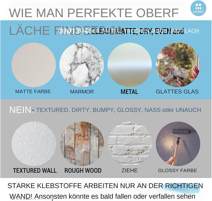 Wachstumstabelle Spiegel, Growth Chart Mirror Mit 6 Acrylspiegel, Aufklebern, Acryllineal, Wachstums