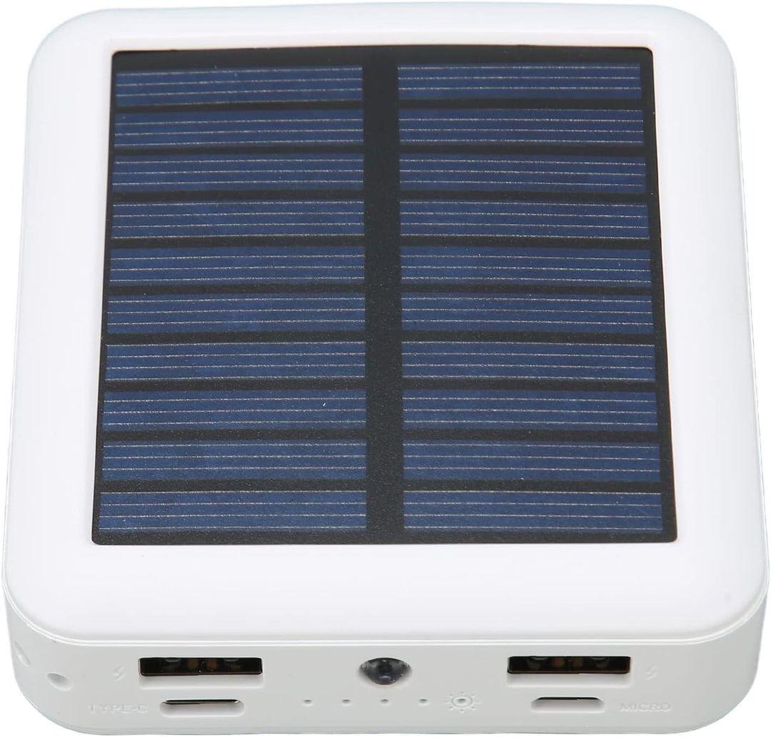 Solar Phone Power Bank, 20000 MAh Solar Power Bank mit 2 USB-Anschlüssen, USB-C-Anschlüssen, Micro-U