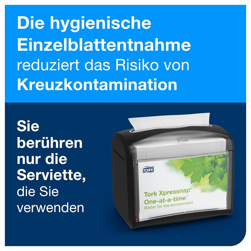 Tork 10840 Xpressnap Spenderserviette unbedruckt / Weisse Papierserviette für Serviettenspender N4 /