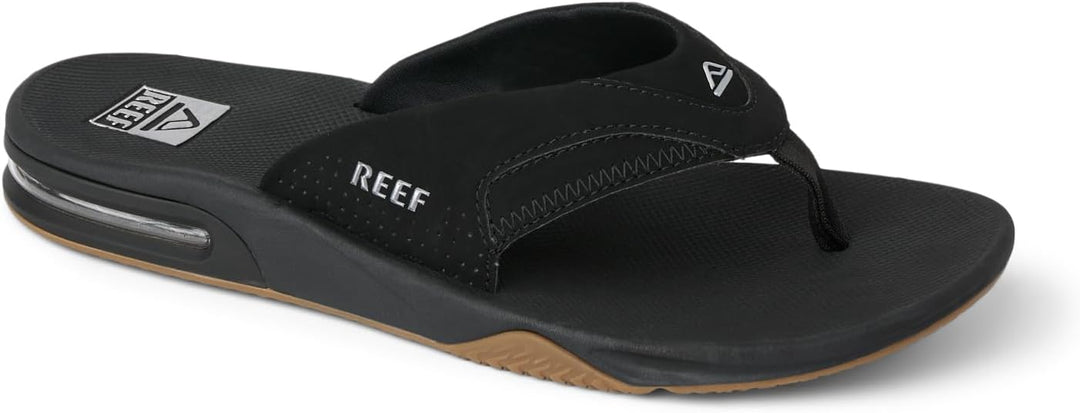 Reef Herren Fanning Flipflop 36 EU Schwarz Black Silver Bls, 36 EU Schwarz Black Silver Bls