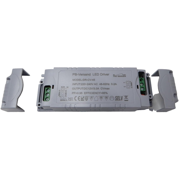 Dimmbarer LED Trafo 12V DC 1-45 Watt Netzteil dimmbar Treiber Transformator für Dimmer G4 MR16 GU5.3