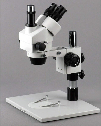 AmScope SM-1TZ Trinokulares Inspektionsmikroskop mit Super Gross Ständer, 3.5X-90X, Weiss