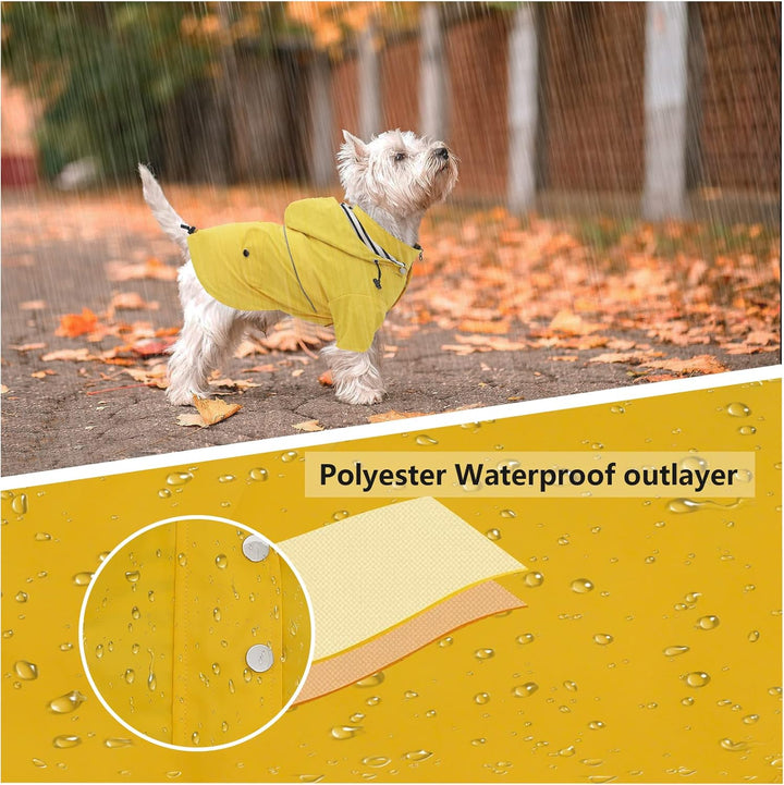 Pethiy Premium Hunde Regenmantel,Regenjacken für Hunde,wasserdicht Hundemantel mit Reissverschluss,H