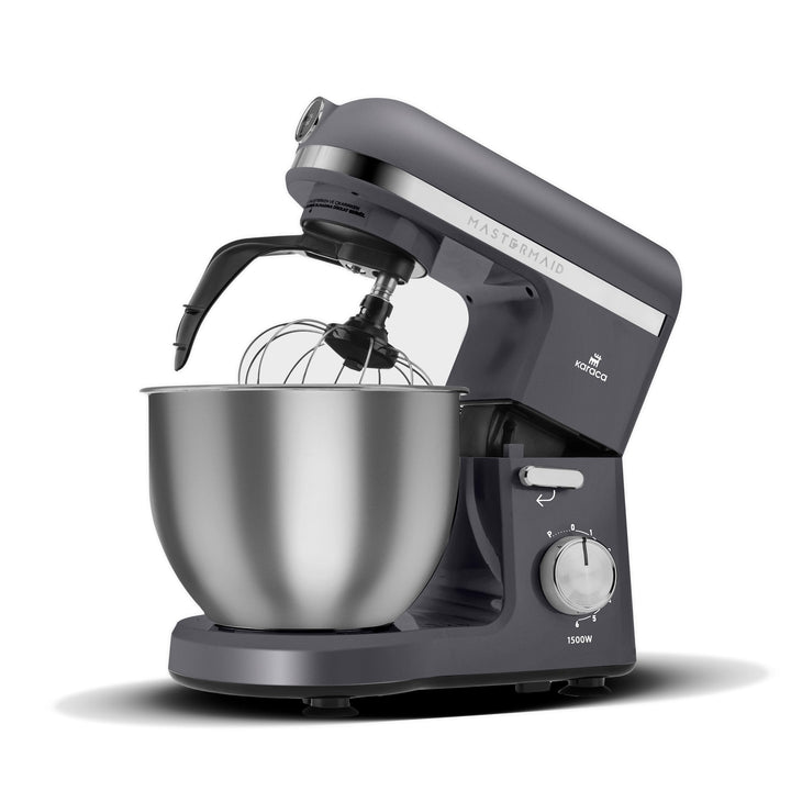 Karaca Mastermaid Chef Pro Double Armed Küche Koch 1500W Space Gray, Glänzend Cream, 1500W, 5 L Mixe
