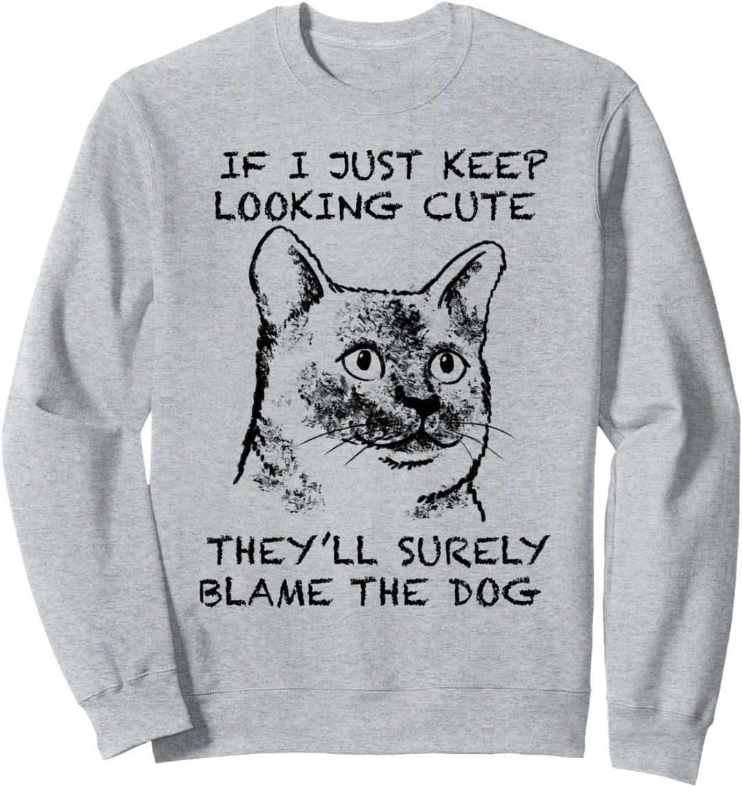 Bobtail Lustige Katze Zitat Hand gezeichnete Kunst Sweatshirt