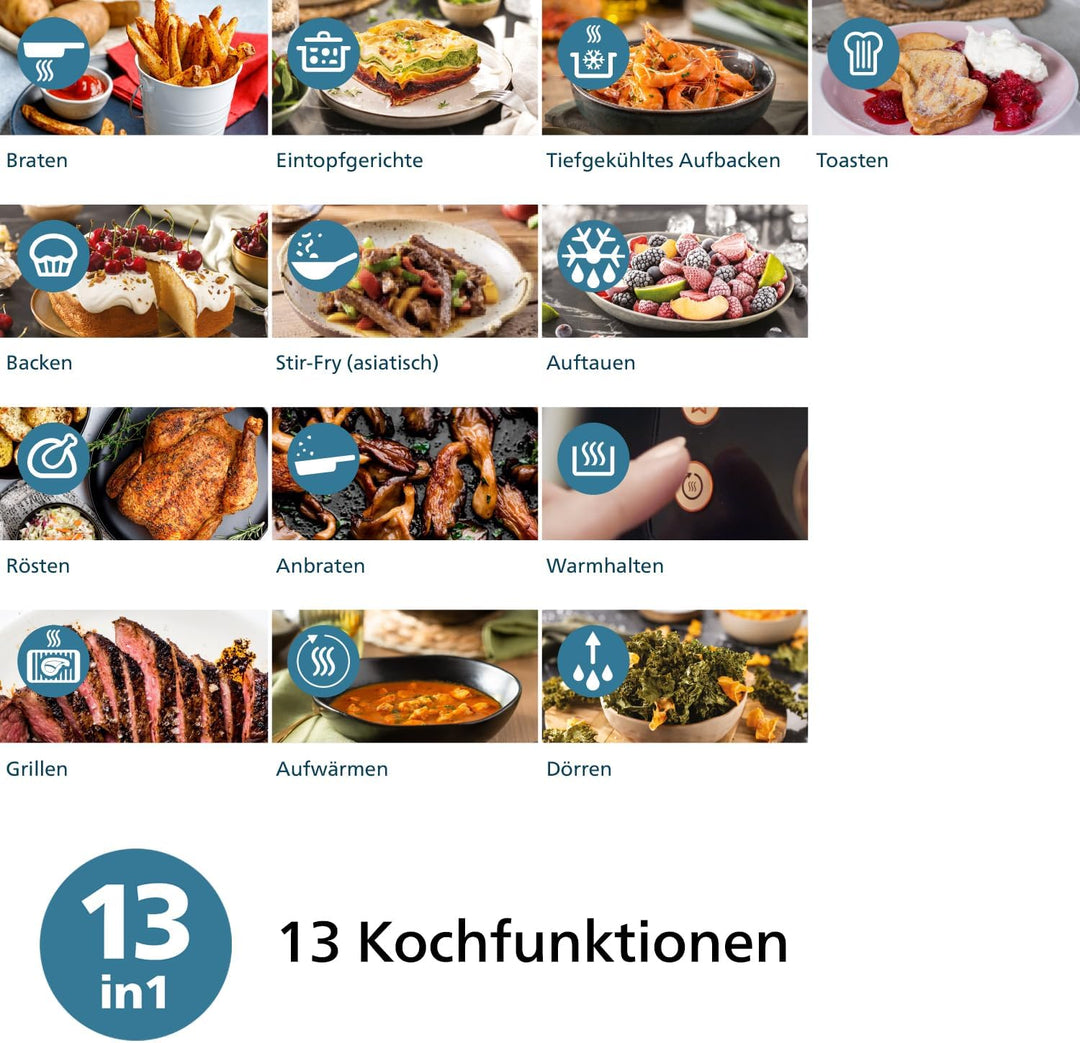 Philips Airfryer 2000-Serie 6,2L - Sichtfenster, Digitaler Touchscreen, 13 Kochoptionen, Bis zu 90%