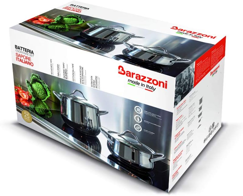 Barazzoni Sapore Italiano Batteria Batteria 11 pezzi silber/schwarz, Batteria 11 pezzi
