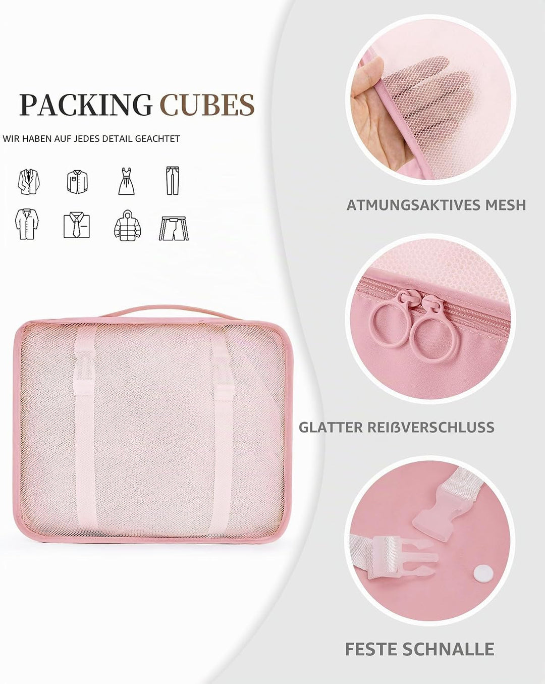koffer Organizer 11-teilig, Packing Cubes, leichte Reisegepäck-Organizer, platzsparend, wasserdicht,