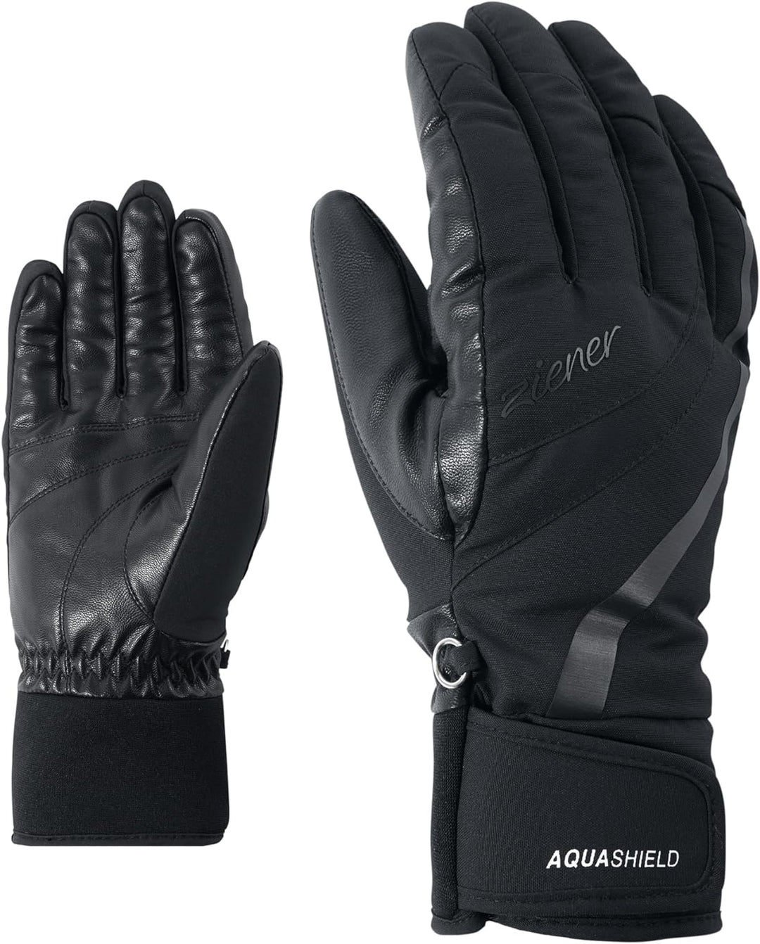 Ziener Damen Kitty As Ski-Handschuhe/Wintersport | Wasserdicht, Atmungsaktiv 8.5 Schwarz, 8.5 Schwar