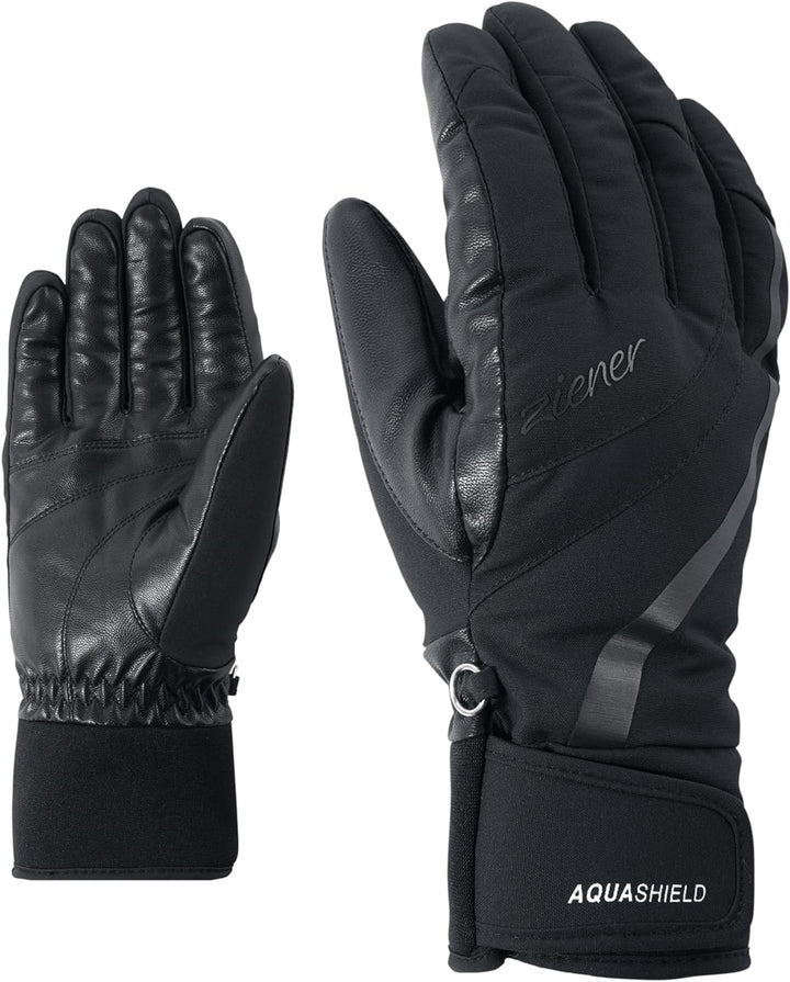 Ziener Damen Kitty As Ski-Handschuhe/Wintersport | Wasserdicht, Atmungsaktiv 8.5 Schwarz, 8.5 Schwar