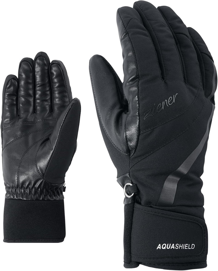 Ziener Damen Kitty As Ski-Handschuhe/Wintersport | Wasserdicht, Atmungsaktiv 8 Schwarz, 8 Schwarz
