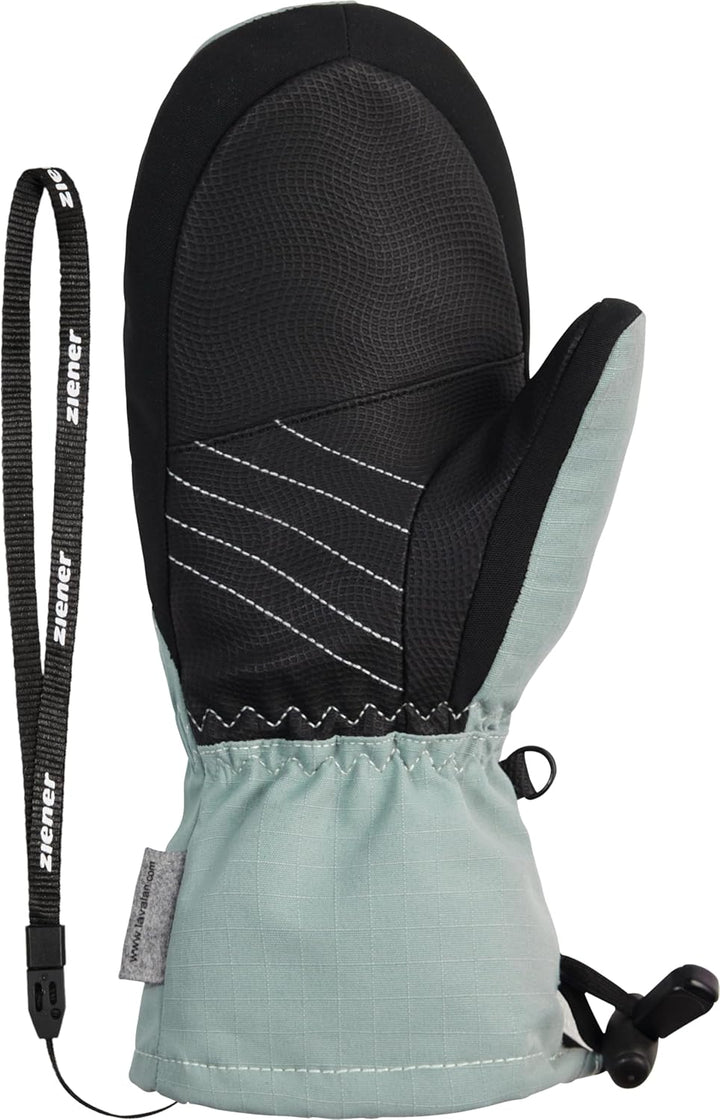 Ziener Kinder Lavalino Ski-Fäustling/Wintersport | wasserdicht, extra warm, Wolle 6.5 Gray Seal Rips