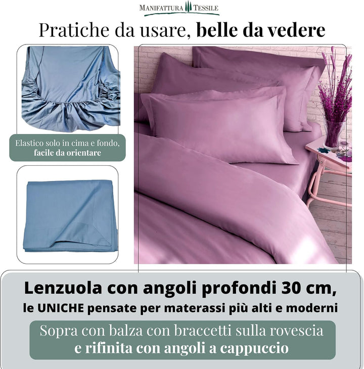 Einfarbige Baumwoll-Satin-Bettwäsche - Salbei, Einzelner Bettbezug Salbei Einzelner Bettbezug, Salbe