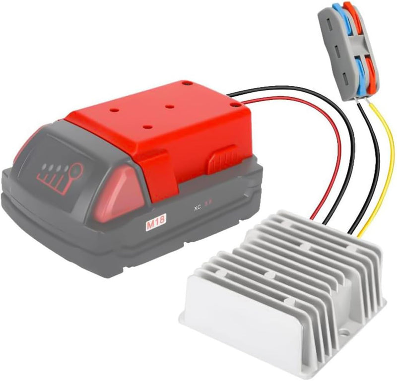 Step Down DC Spannungswandler für Milwaukee 18V auf 12V Batterie Dock Power 180W Inverter Connector