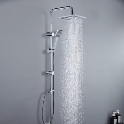 JOHO Edelstahl Duschsystem ohne Duscharmatur Chrom Duschset Überkopfbrauseset mit ABS Kopfbrause 20x