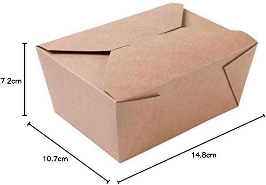 BIOZOYG Speise Box Take Away I Bio Speisebox mit Faltdeckel 1200 ml I Pappschachtel rechteckig I bra
