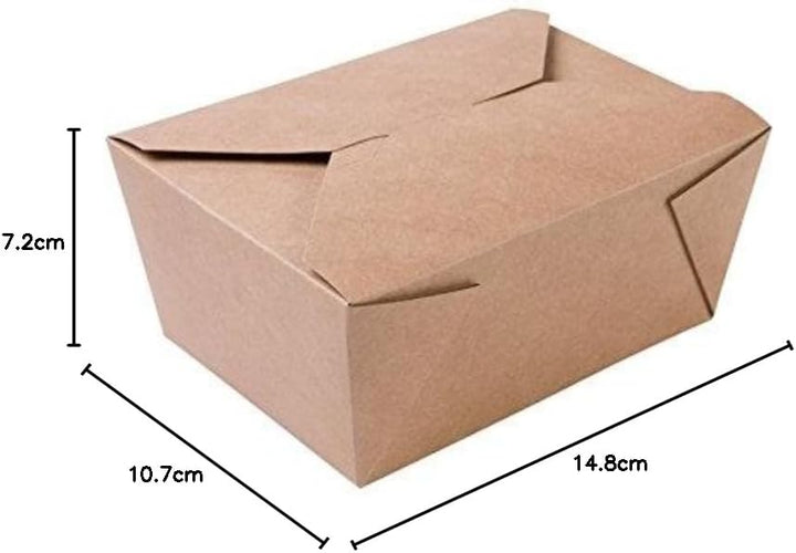 BIOZOYG Speise Box Take Away I Bio Speisebox mit Faltdeckel 1200 ml I Pappschachtel rechteckig I bra