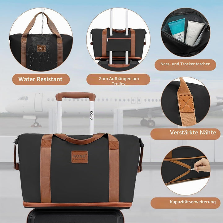 KONO Kofferset Reisekoffer Set Gepäcksets 6 Teilig, Koffer Set mit Beautycase Kosmetikkoffe mit Hand