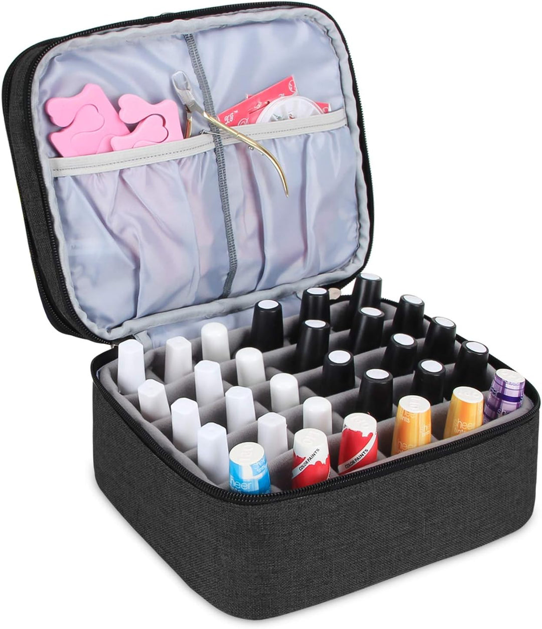Luxja Nagellack Aufbewahrung Box, Nagellack Tasche, Aufbewahrung für Nagellack-Hält 30 Flaschen (15m