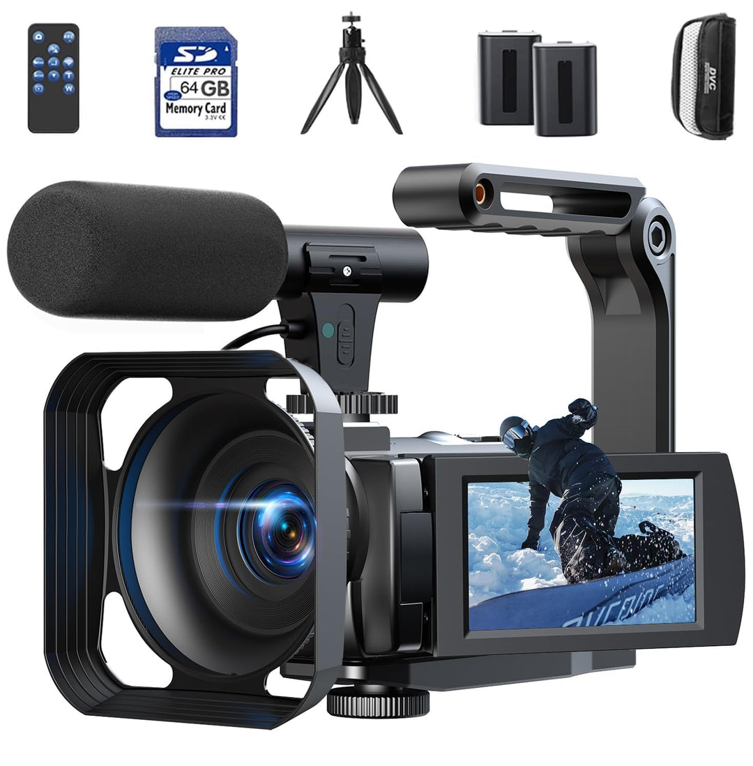 Videokamera Camcorder 5K 56MP Vlogging Kamera für YouTube, WiFi, IR Nachtsicht, 16X Digitalzoom, 270