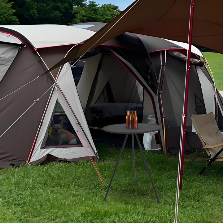 BESPORTBLE Klappbarer Campingtisch Rund Tragbar Höhenverstellbar Stabil Leicht Für Outdoor Picknick