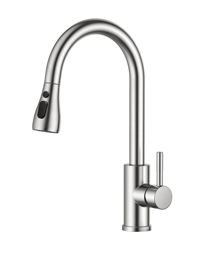 FORIOUS Wasserhahn Küche, Hochdruck Küchenarmatur mit Herausziehbarer Brause Ausziehbar Armatur, Mis