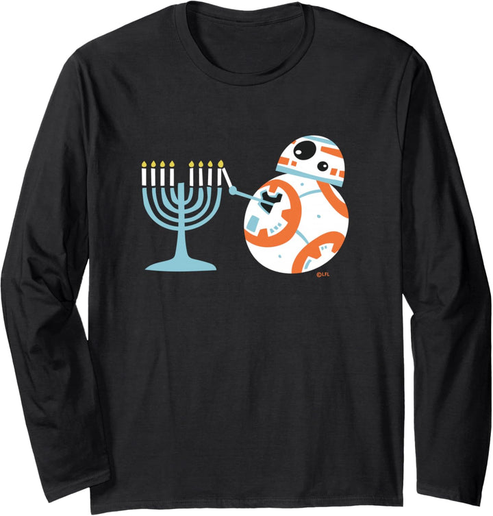 Star Wars BB-8 Lighting the Hanukkah Menorah Langarmshirt
