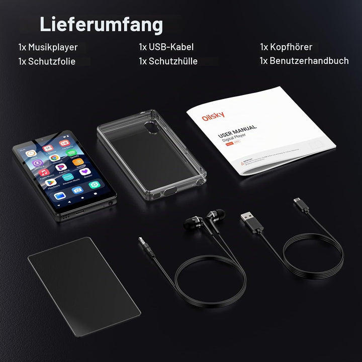 32GB MP3 Player mit Bluetooth und WiFi, Kamera, Oilsky 4,02" HD Android 13 Musikplayer mit Spotify,