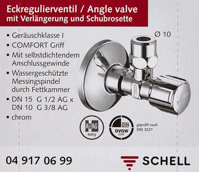 Schell Eckventil 1,27 cm (1/2") selbstdichtend (Paket: 10 Stück)