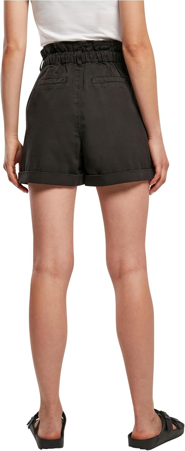 Urban Classics Damen Ladies Paperbag Klassische Shorts 27 Schwarz, 27 Schwarz