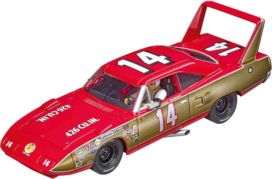 Carrera Digital 132 Plymouth Superbird No.14 | Slotcar für Rennbahn | Front- & Rücklicht & Bremslich