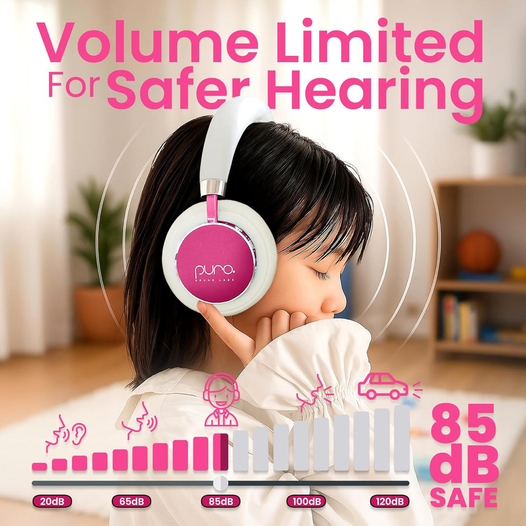 Puro Sound Labs BT2200-Plus Lautstärkebegrenzende Bluetooth-Kopfhörer für Kinder - Sicherere Kopfhör