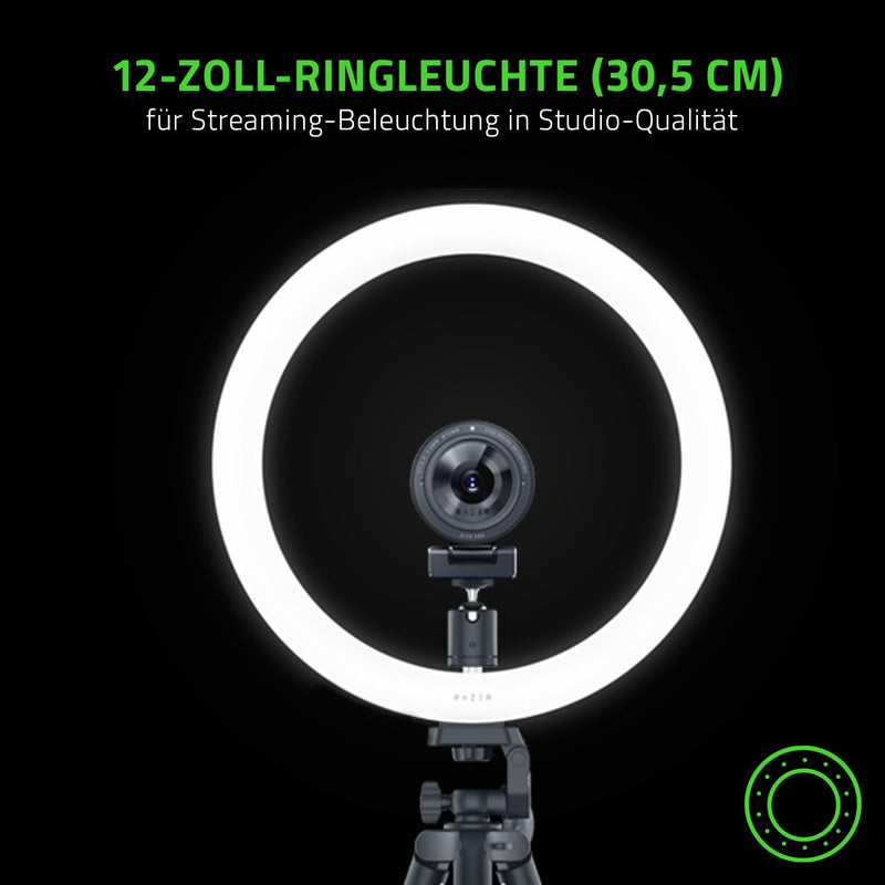 Razer Ring Light - 12-Zoll-USB-LED-Ringleuchte mit Stativ für PC + Mobile Streaming (Anpassbares Lic