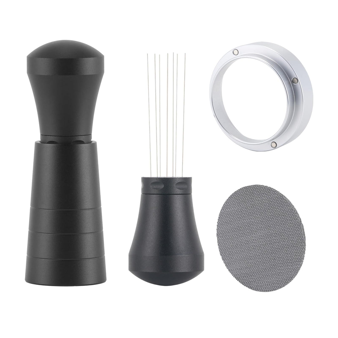 58mm WDT Tool Siebträger Zubehör Set,Puck Screen & Dosierring,Espresso Nadel mit 7 Feinen Nadeln,Esp
