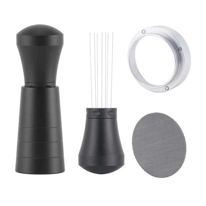 54mm WDT Tool Siebträger Zubehör Set,Puck Screen & Dosierring,Espresso Nadel mit 7 Feinen Nadeln,Esp
