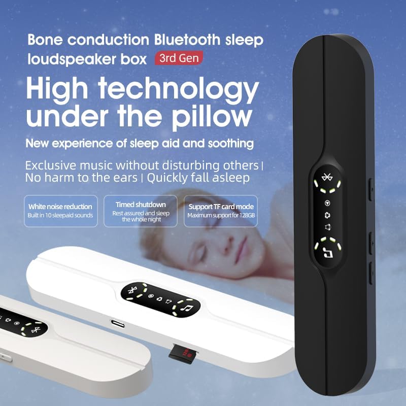 Schlaf Knochen Leitung Lautsprecher Eingebautes weisses Rauschen Schlafhilfe Modus Plug-in Karte/Blu