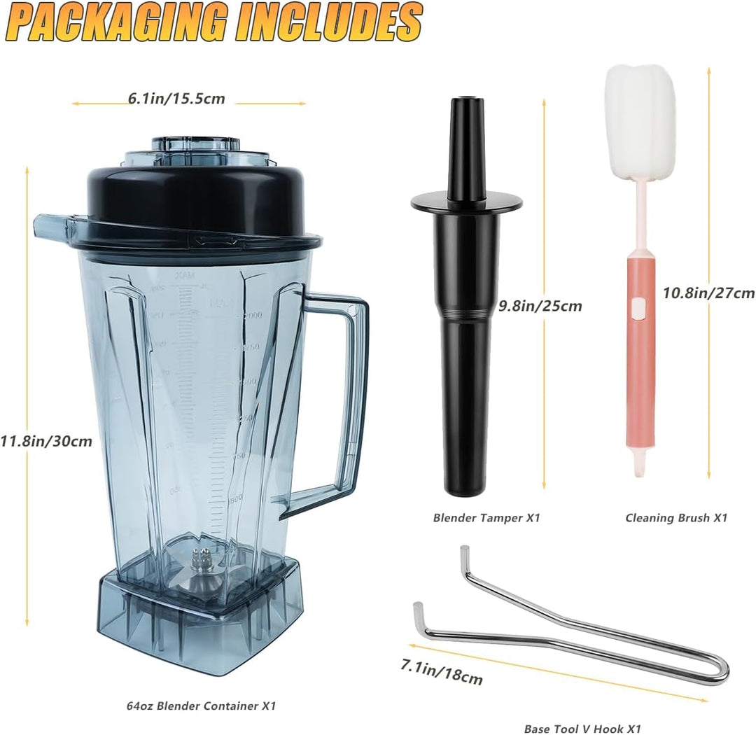 2000 ML Ersatzbehälter Behälter Geeignet für Vitamix Mixer-Krug und Tamper, Mixer Zubehör, Ersatz fü