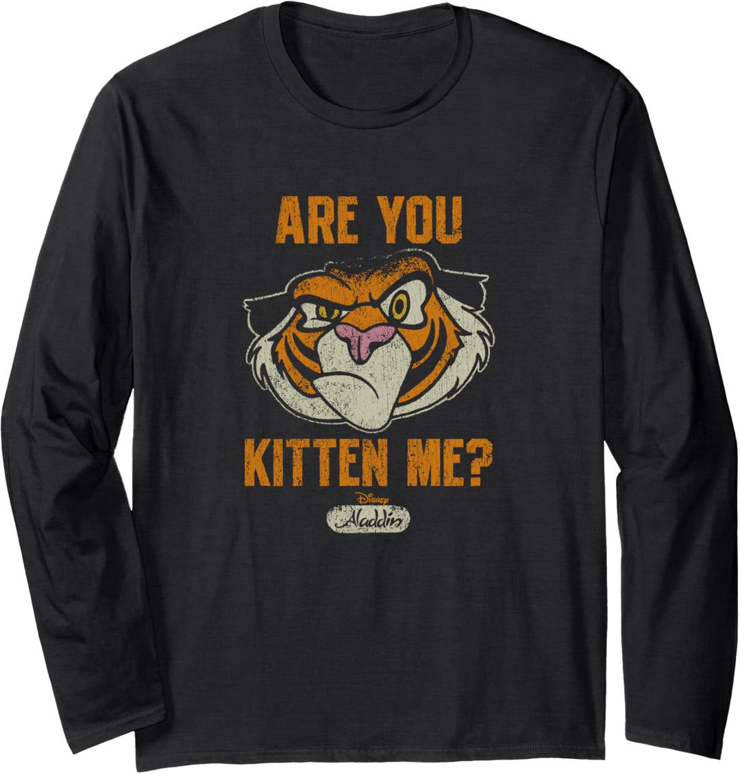 Disney Aladdin Rajah Are You Kitten Me? Faded Portrait Langarmshirt