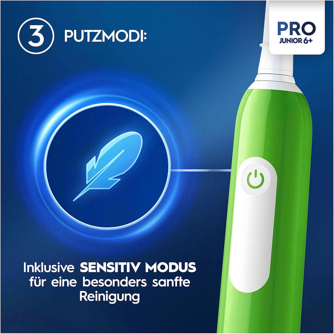 Oral-B Pro Junior Elektrische Zahnbürste/Electric Toothbrush für Kinder ab 6 Jahren, Drucksensor, 3