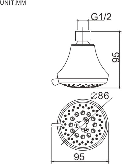 Ibergrif M20260 - Wandbrause mit Arm, Gartendusche Brausekopf mit 5 Strahlarten, Chrom, Silber