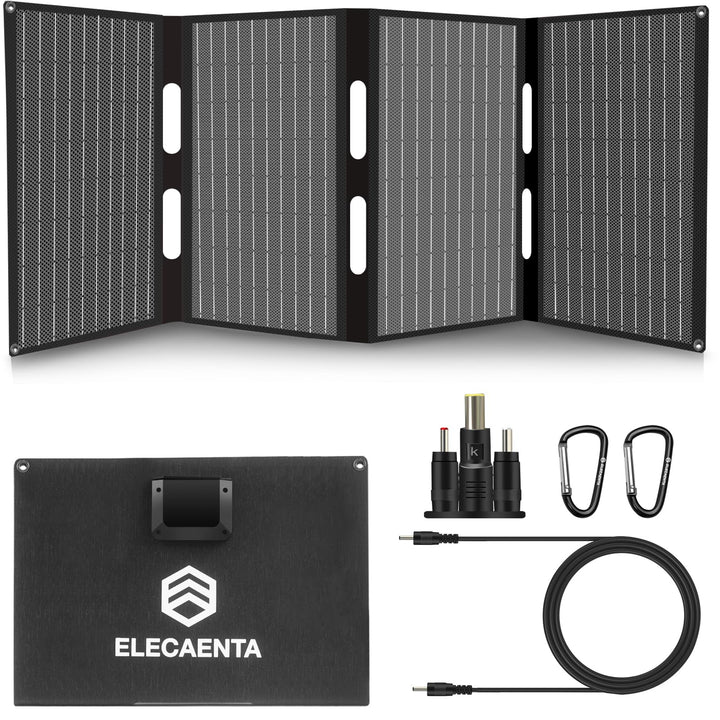 ELECAENTA 40W ETFE Solar Ladegerät Faltbar Solarmodul 3-Port, 18V DC/USB/USB-C PD30W, Tragbare Solar