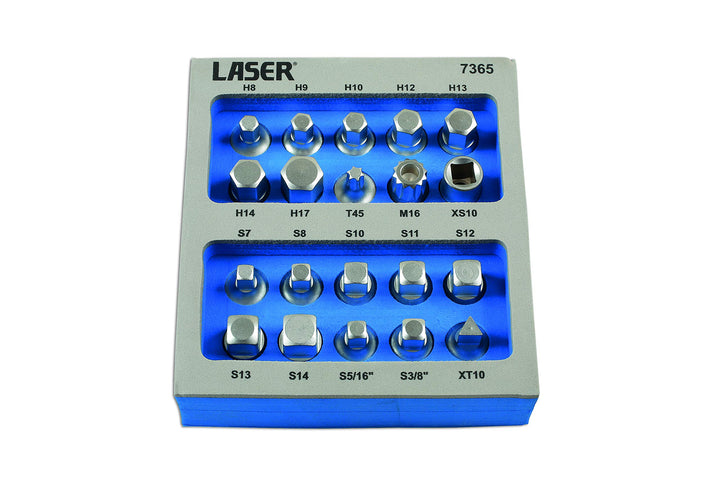 Laser 7365 Ölwannen-Schraubenschlüssel-Set, 3/8 Zoll D, 20-teilig