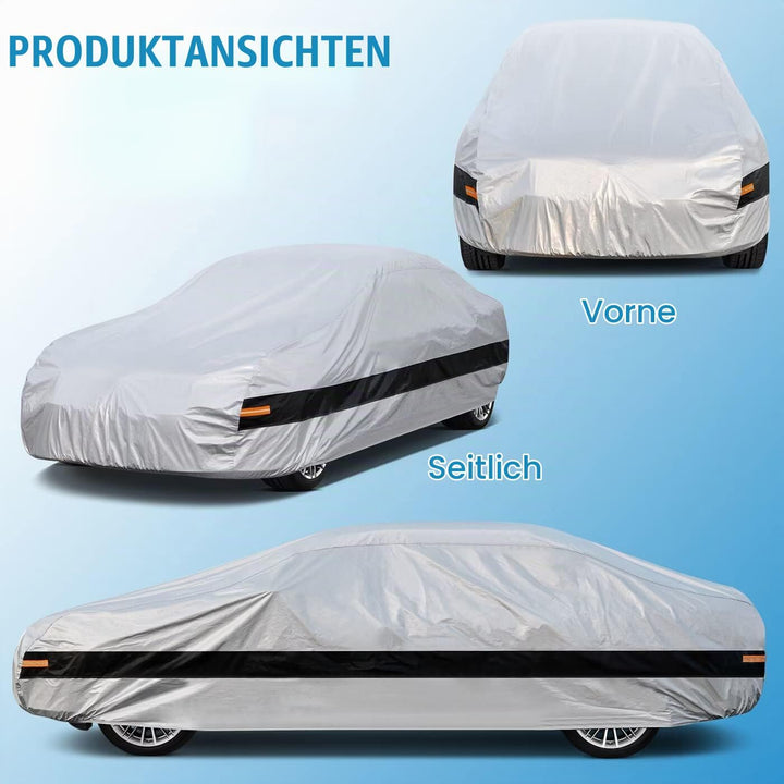 10 Schichten Autoabdeckung 100% Wasserdicht, Auto Abdeckplane für Vollgarage Regen Sonne Staub UV Sc