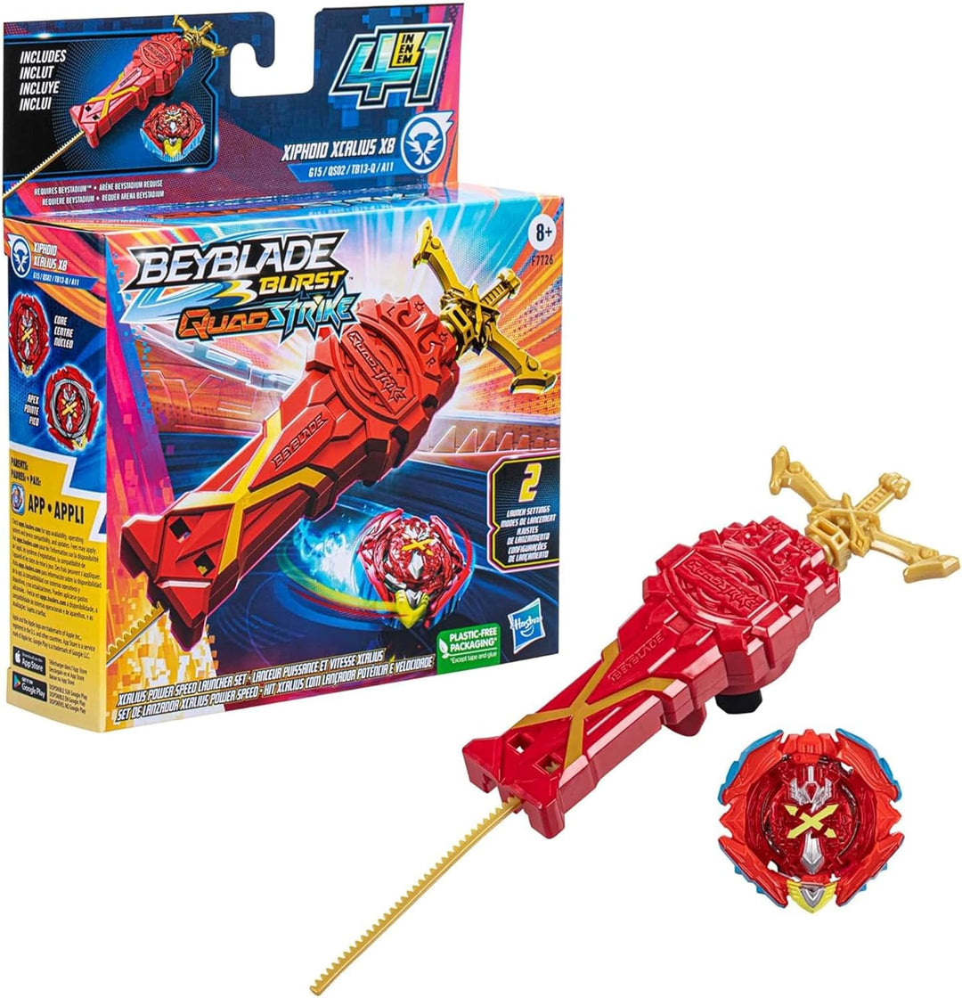 Hasbro Beyblade Burst QuadStrike Xcalius Power Speed Starter Pack, Battle Spielset mit Xcalius Start