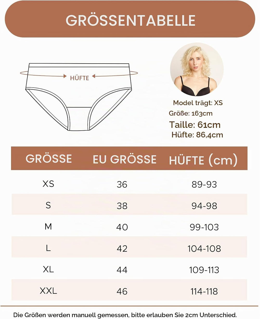 INNERSY Unterhosen Damen Baumwolle Atmungsaktive Hipster Unterwäsche Basic Bequem Panties 6er Pack X