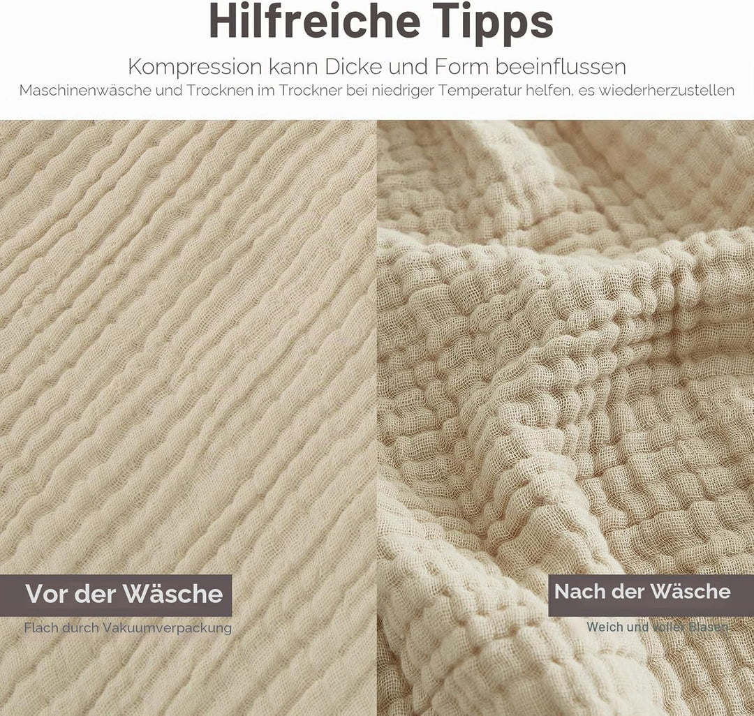 EMME Baumwolle Decke, Vorge-waschene Kuscheldecke, Weiche und Atmungsaktive Tagesdecke, Universale S